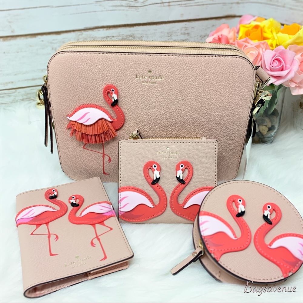 Kate spade bag flamingo pool crossbody wallet coin - Picture 1 of 8